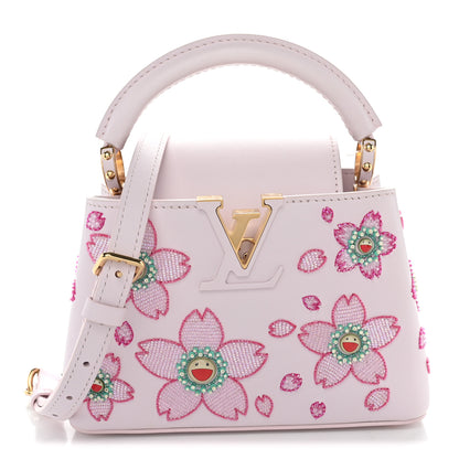 Louis Vuitton LV X TM Lambskin Beaded Embroidered Mini Cherry Blossom Capucines Pink 1 of 8