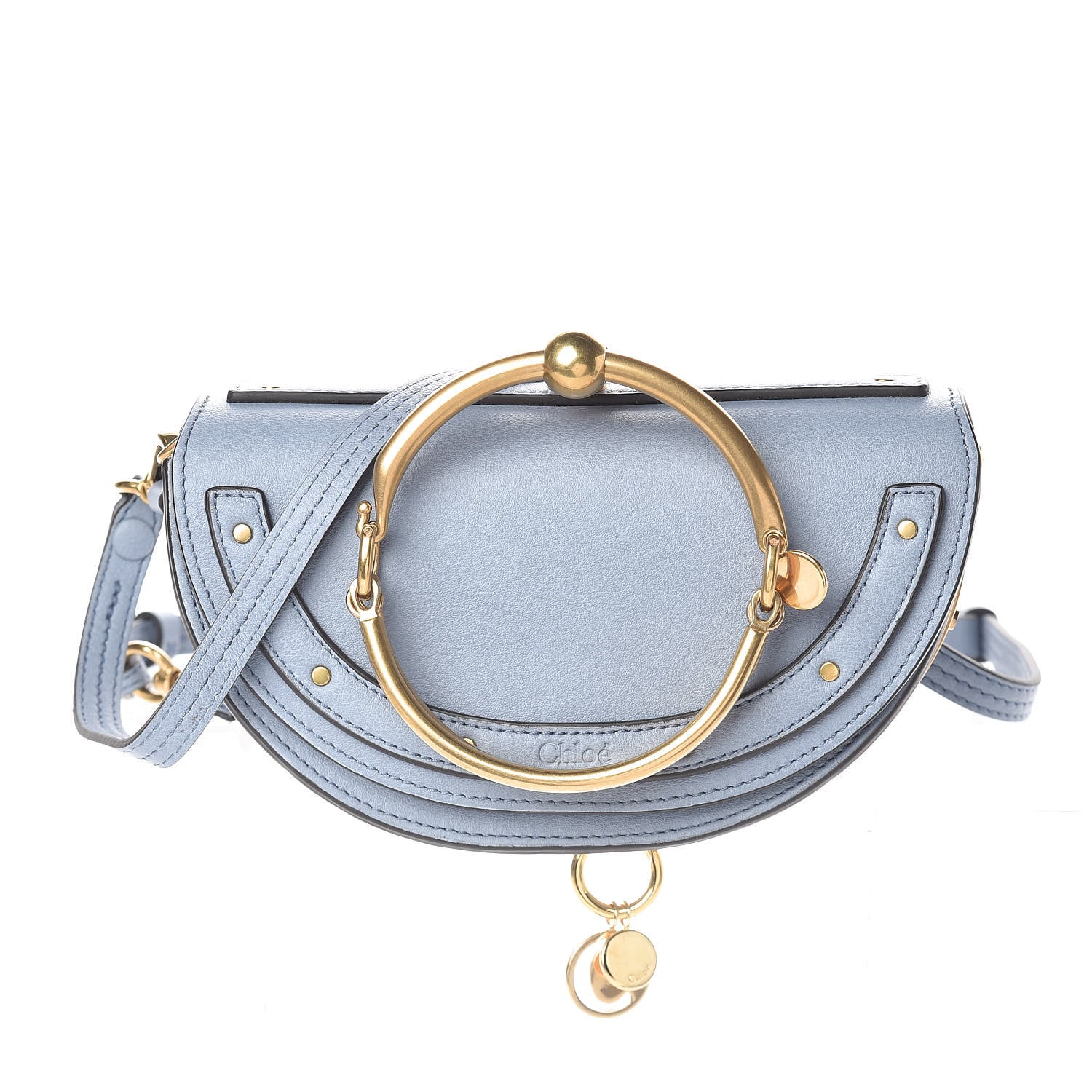 Chloe Calfskin Small Nile Bracelet Minaudiere Bag Washed Blue 1 of 8