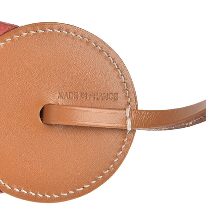 Hermes Vache Hunter Milo Lambskin Paddock Flot Bag Charm Rose Azalee Malachite 3 of 4
