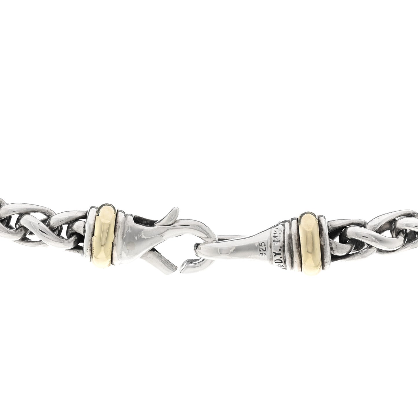 Sterling Silver 14K Yellow Gold 6mm Wheat Chain Necklace
