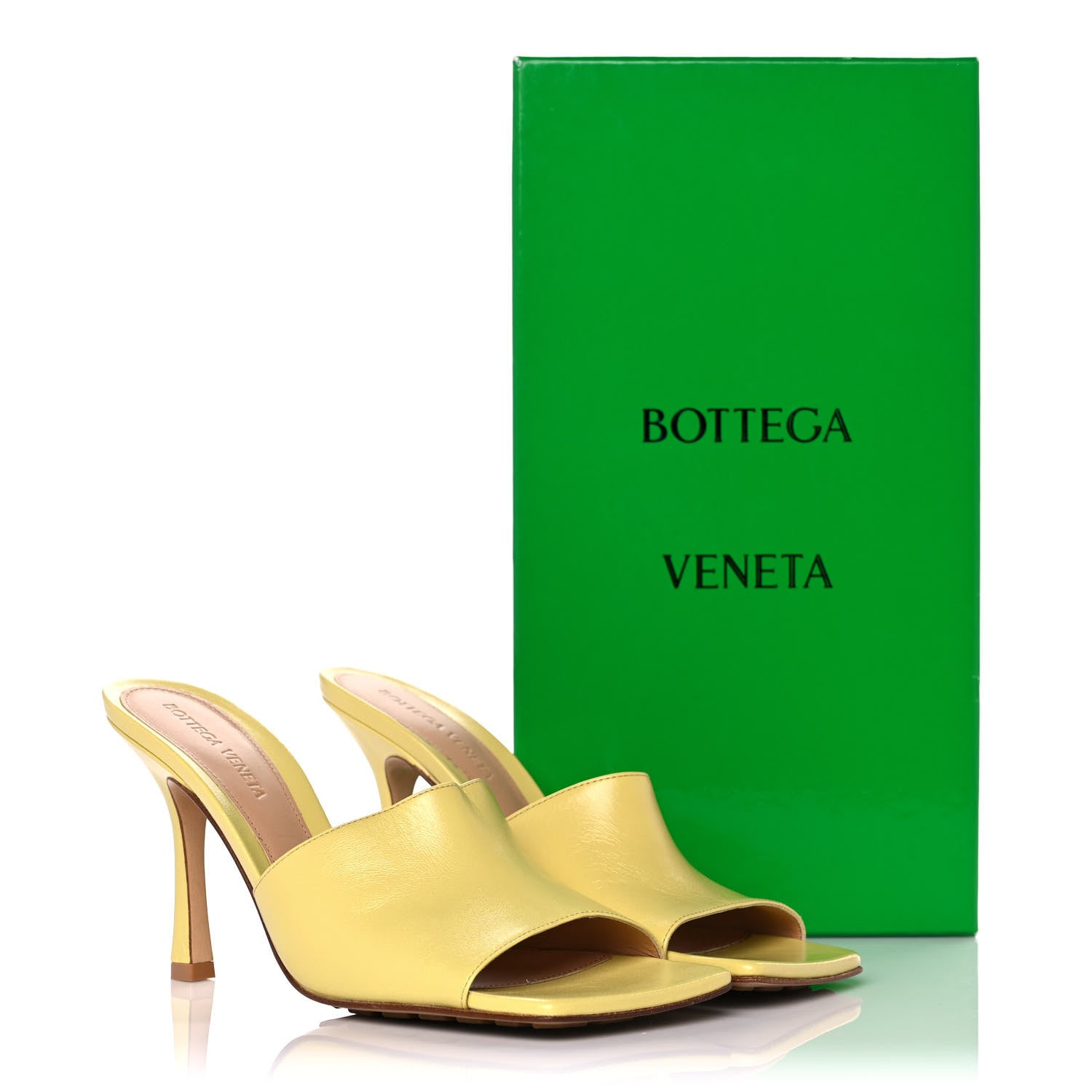 Bottega Veneta Lambskin Stretch Mule Sandals 37.5 Pear 10 of 10