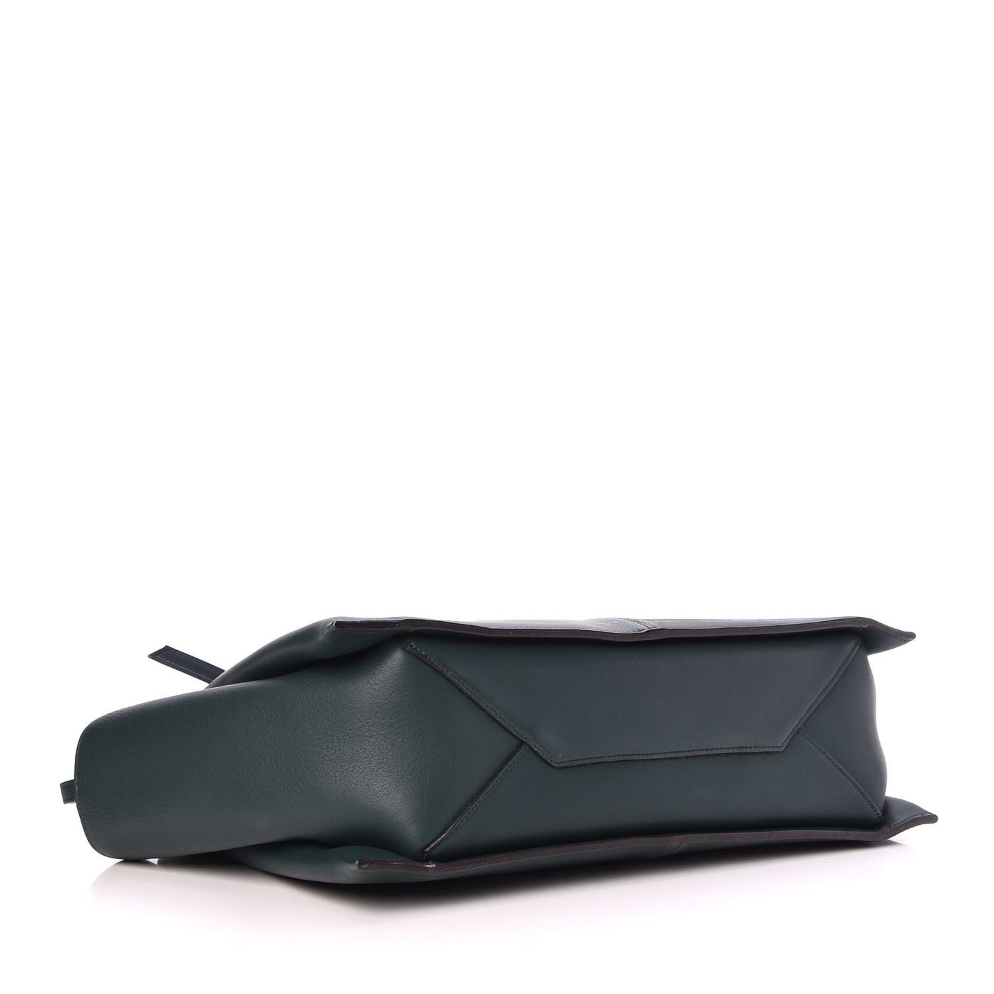 Baby Grained Calfskin Medium Tri-Fold Bag Bottle Green