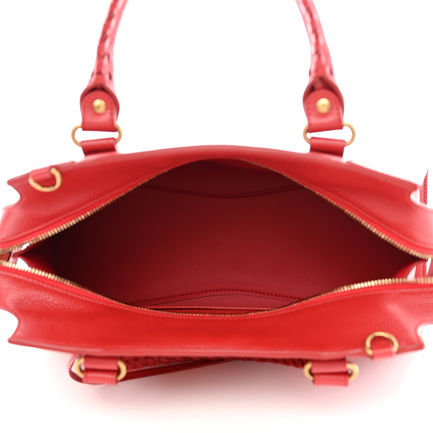 Balenciaga Grained Calfskin Neo Classic Gold Hardware S City Medium Red 5 of 10