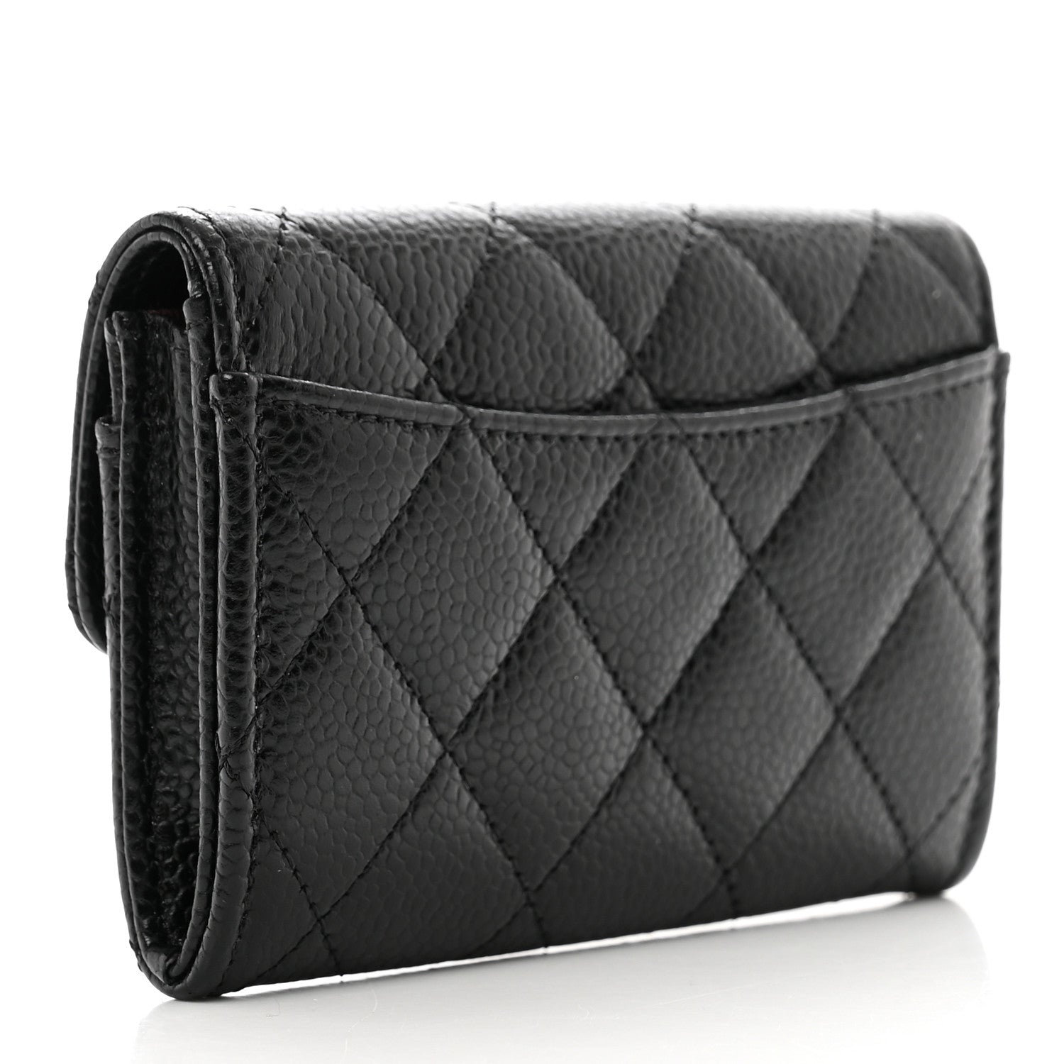 Chanel Caviar Quilted Flap Card Holder Wallet Black 3 of 9