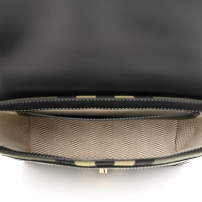 Burberry Calfskin Tartan Note Crossbody Bag Military Green 5 of 9
