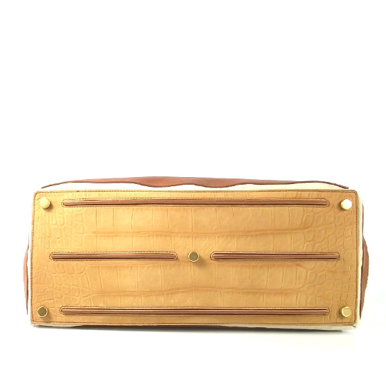 Saint Laurent Croc Muse Two Tote Tan 5 of 8