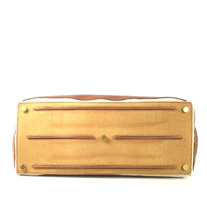 Saint Laurent Croc Muse Two Tote Tan 5 of 8