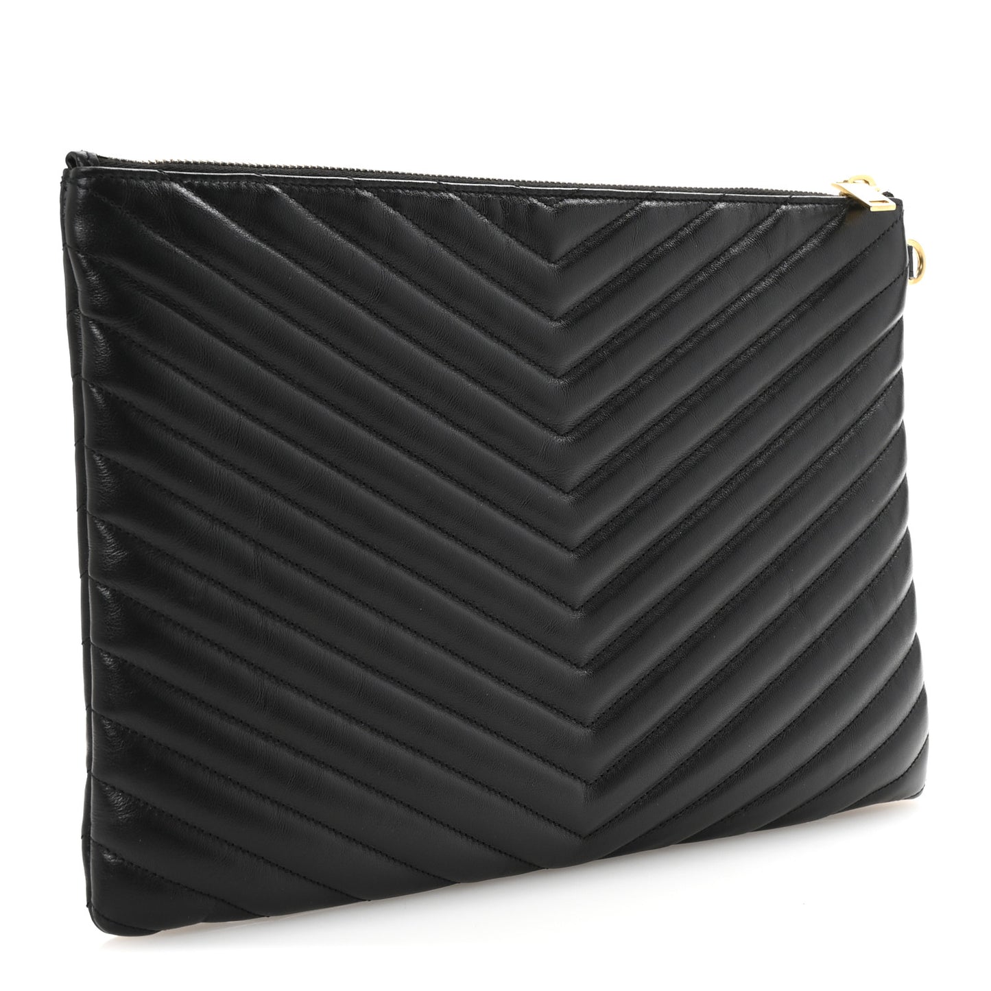 Calfskin Matelasse Monogram Cassandre Tablet Pouch Black