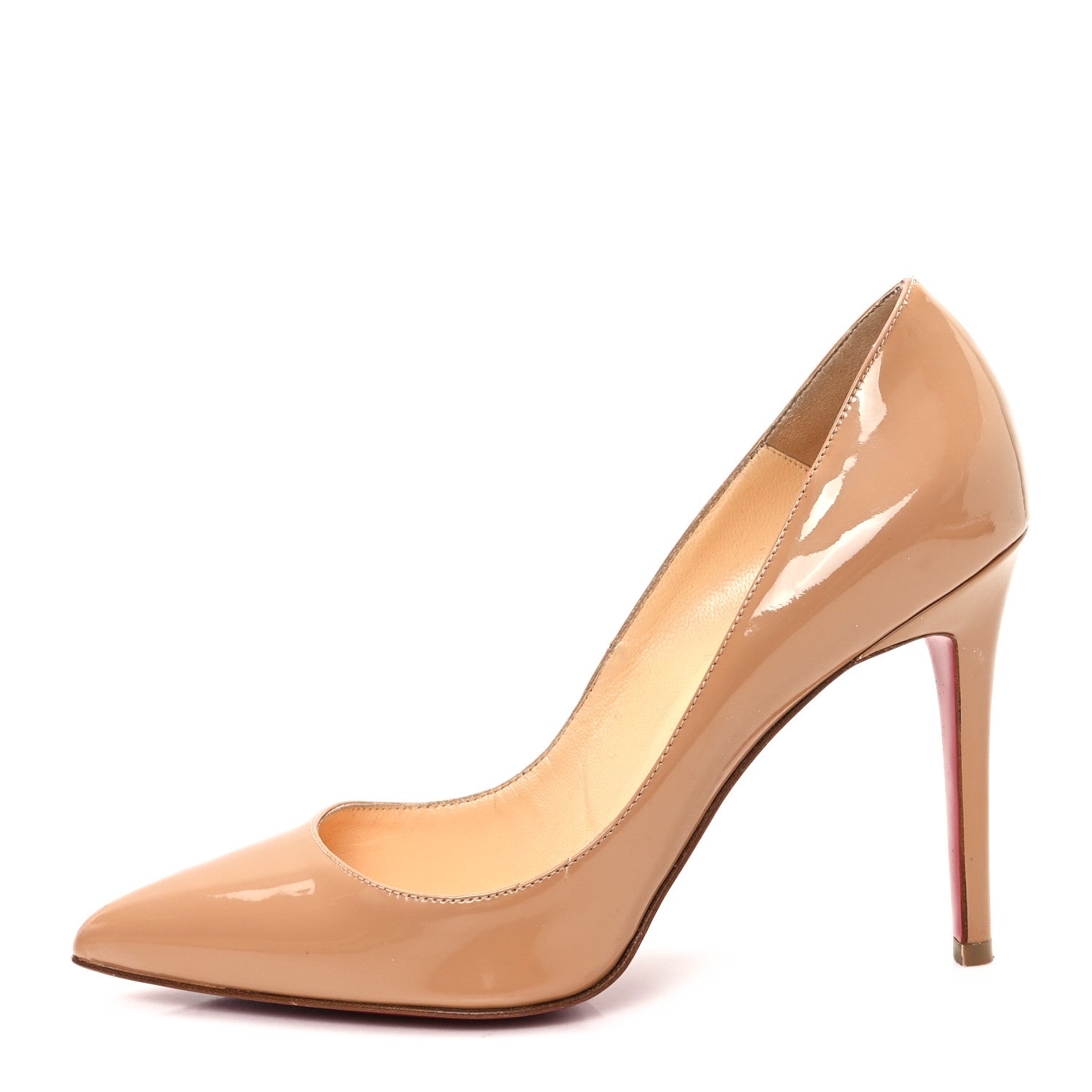 Christian Louboutin Patent Pigalle 100 Pumps 37 Nude 1 of 10