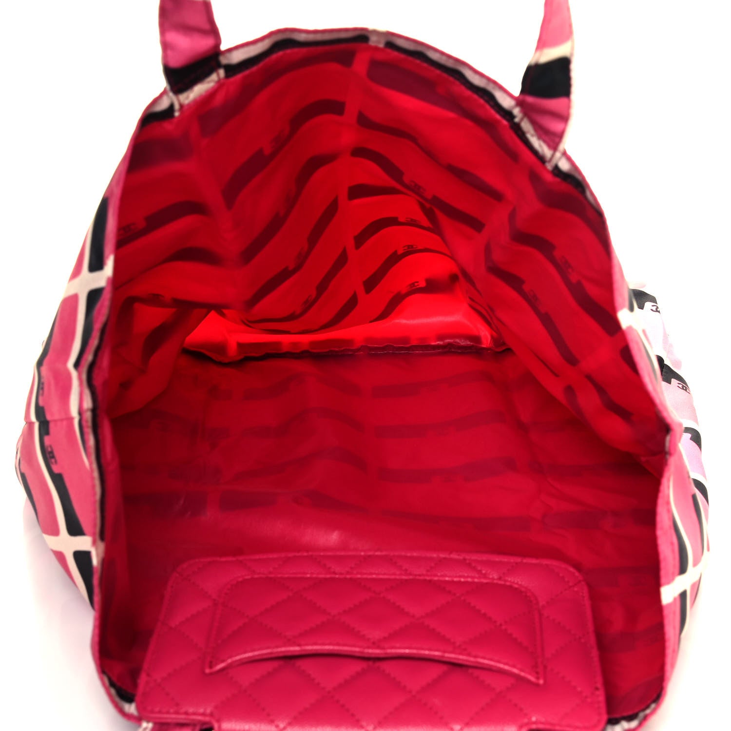 Chanel Caviar Fabric Quilted Foldable Tote With Chain Pink Multicolor 8 of 15