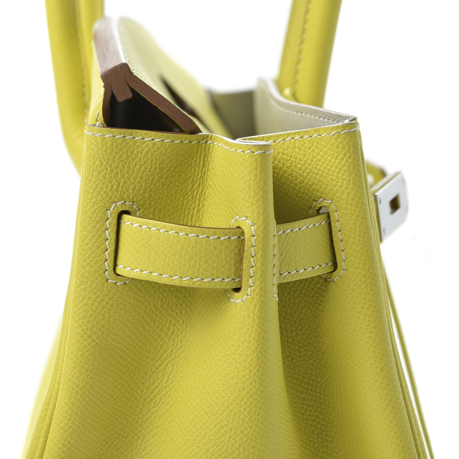 Hermes Epsom Candy Birkin 30 Lime Gris Perle 15 of 34