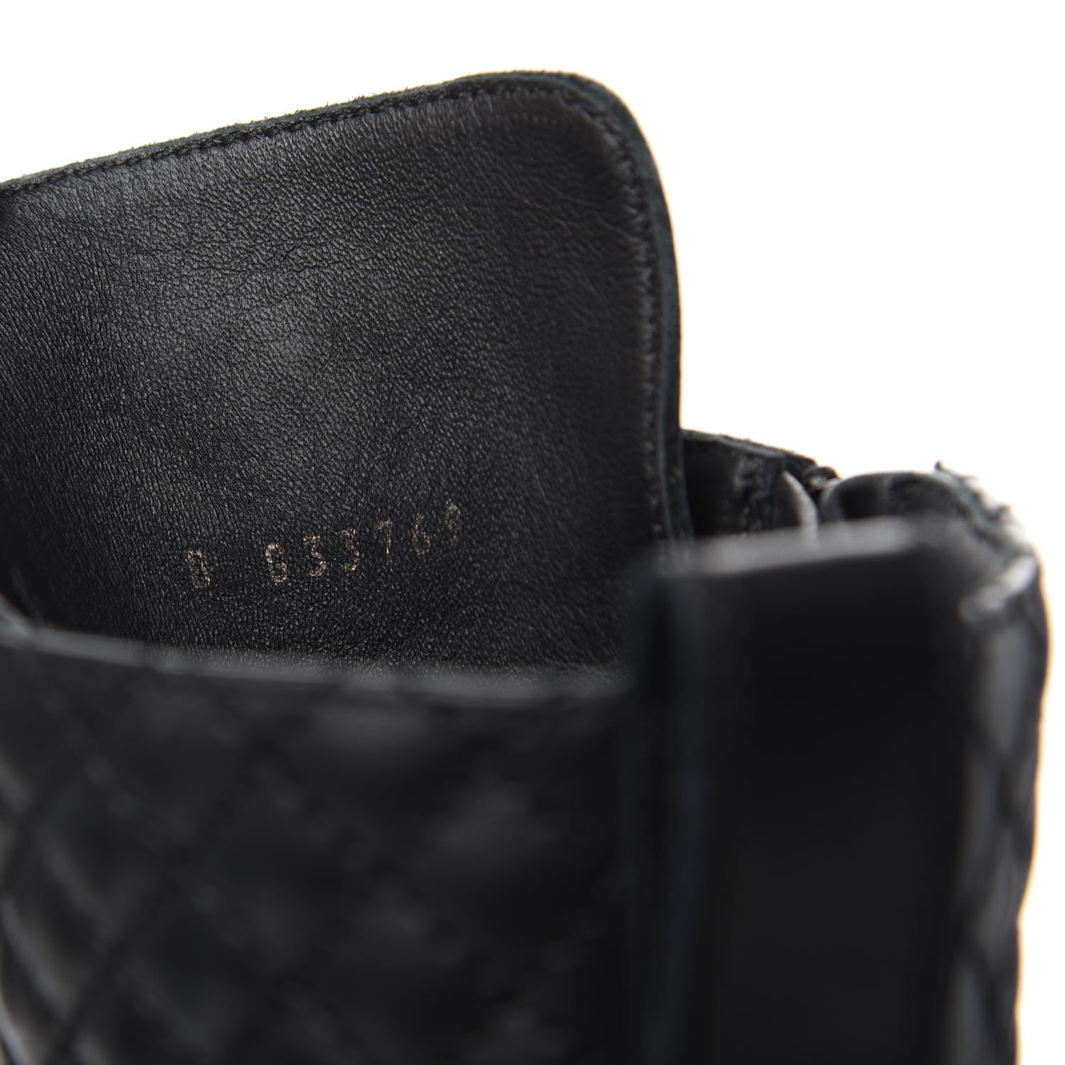 Chanel Calfskin Quilted Lace Up Combat Boots 38 Black 7 of 8