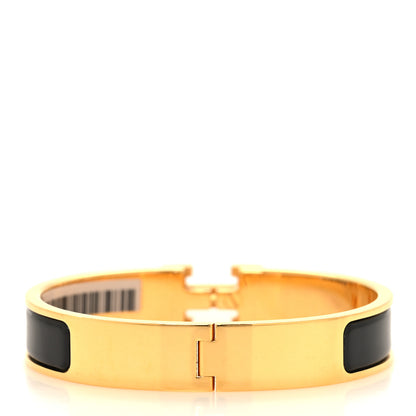 Hermes Enamel Narrow Clic Clac H Bracelet GM Black 3 of 5
