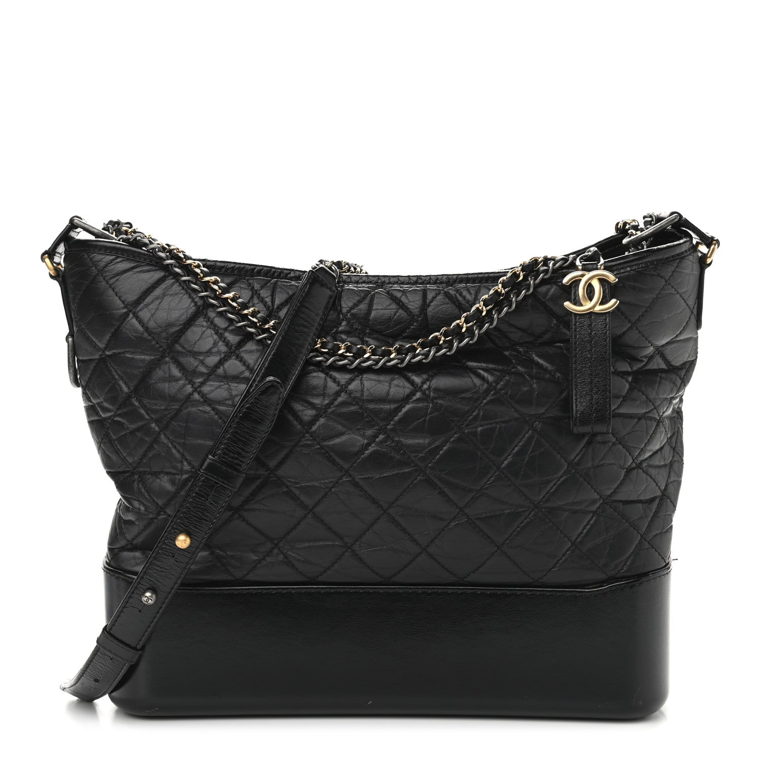 Chanel Aged Calfskin Quilted Large Gabrielle Hobo Black 1 of 13