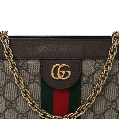 Gucci GG Supreme Monogram Web Medium Ophidia Chain Shoulder Bag Brown 7 of 9