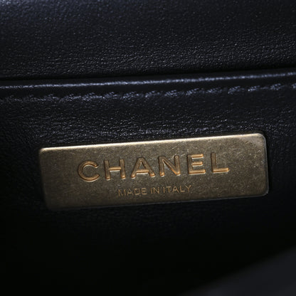 Chanel Lambskin Quilted Mini Flap Top Handle Bag Black 6 of 10