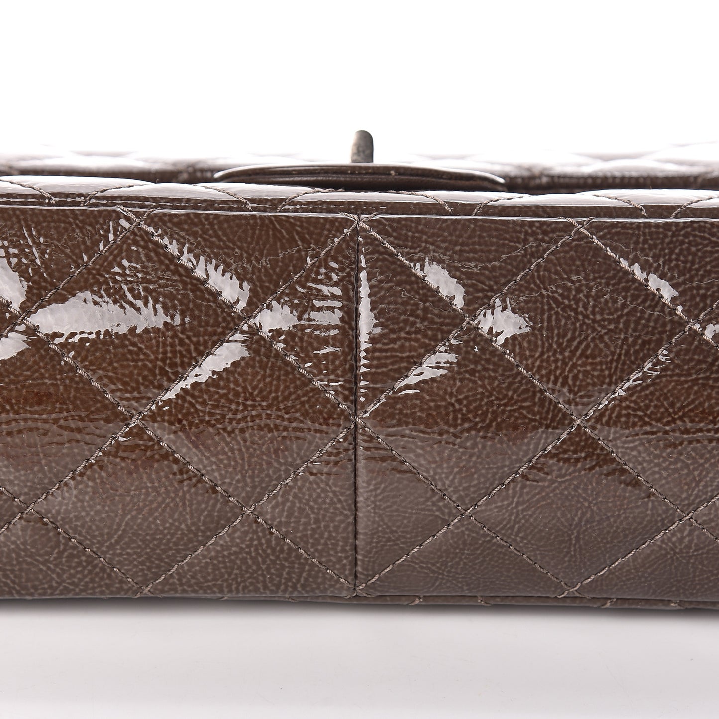 Crinkled Patent Quilted 2.55 Reissue 227 Flap Brown