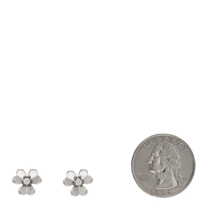 Van Cleef & Arpels 18K White Gold Diamond Mini Frivole Earrings 2 of 4