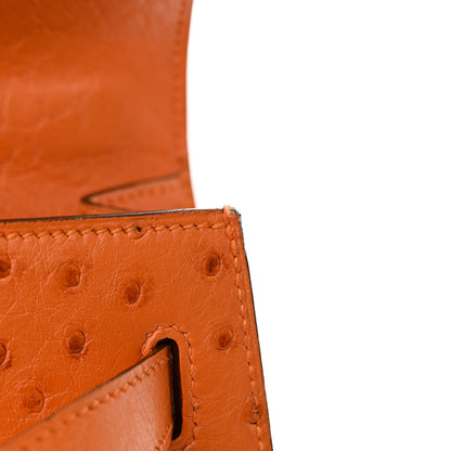 Hermes Ostrich Kelly Sellier 32 Orange 11 of 13