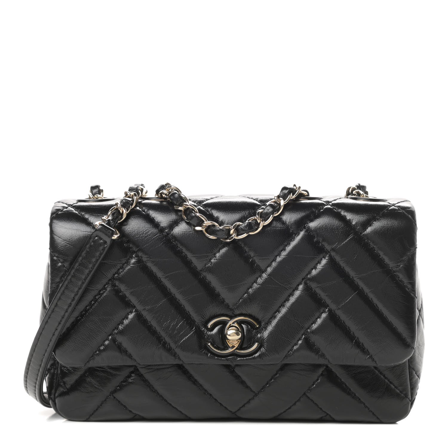 Chanel Shiny Lambskin Quilted Small Montcoco Flap Black 1 of 12