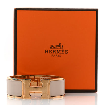 Hermes Enamel Wide Clic Clac H Bracelet PM Beige Rose 5 of 5
