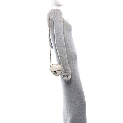 Chanel Lambskin Quilted CC In Love Heart Clutch With Chain White 2 of 9