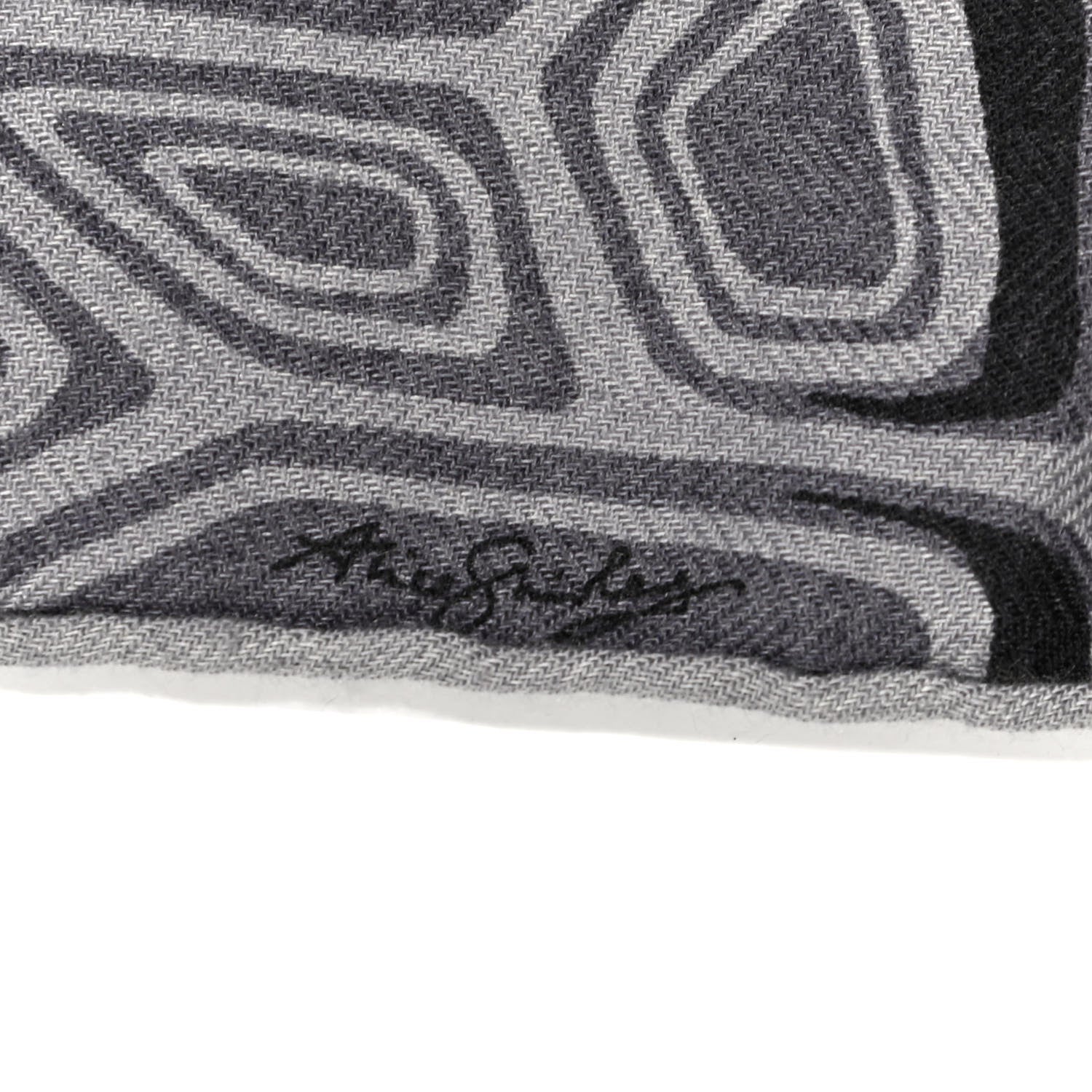 Hermes Cashmere Silk AAAAARGH Scarf 100 Gris Moyen Bordeaux 5 of 5