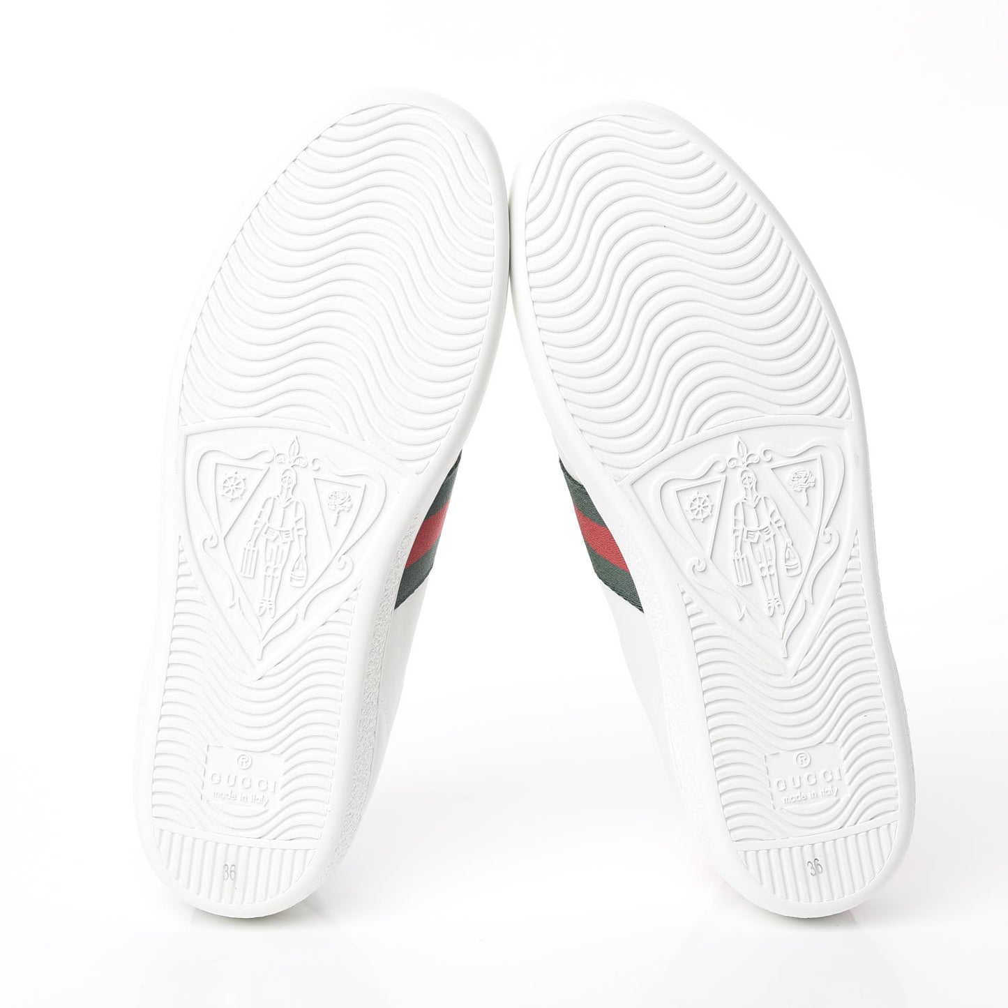 Calfskin Ayers Web Rooster Embroidered New Ace Sneakers 36 White