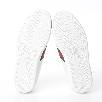 Gucci Calfskin Ayers Web Rooster Embroidered New Ace Sneakers 36 White 7 of 7
