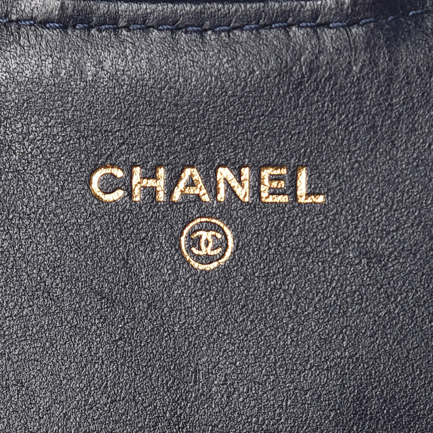 Chanel Letter Calfskin Embossed Quilted Large Gusset Flap Wallet Navy 6 of 15