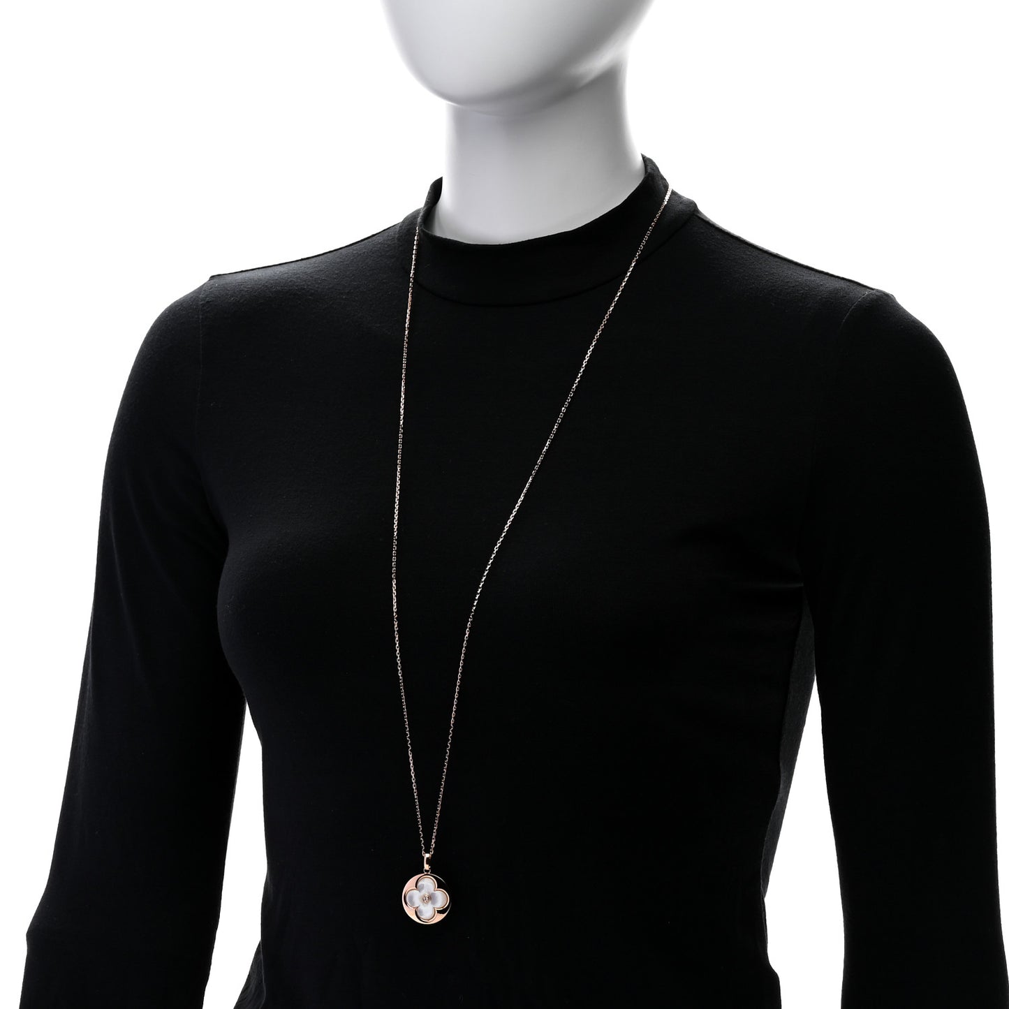 18K Pink Gold Mother of Pearl XL Blossom Sun Pendant Necklace