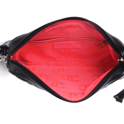 Chanel Calfskin Quilted Cambon Pochette Black White 5 of 12