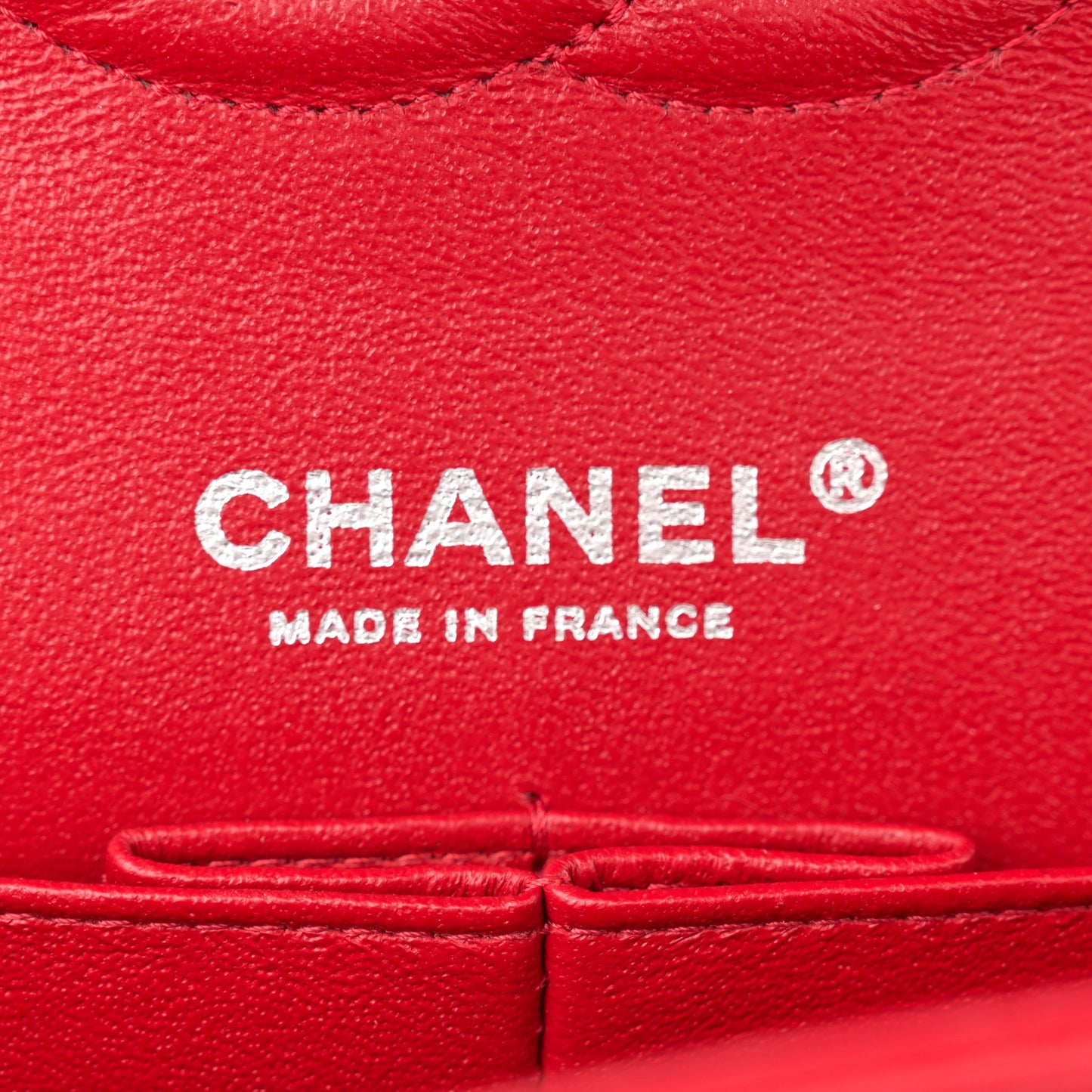Lambskin Quilted Medium Double Flap Red