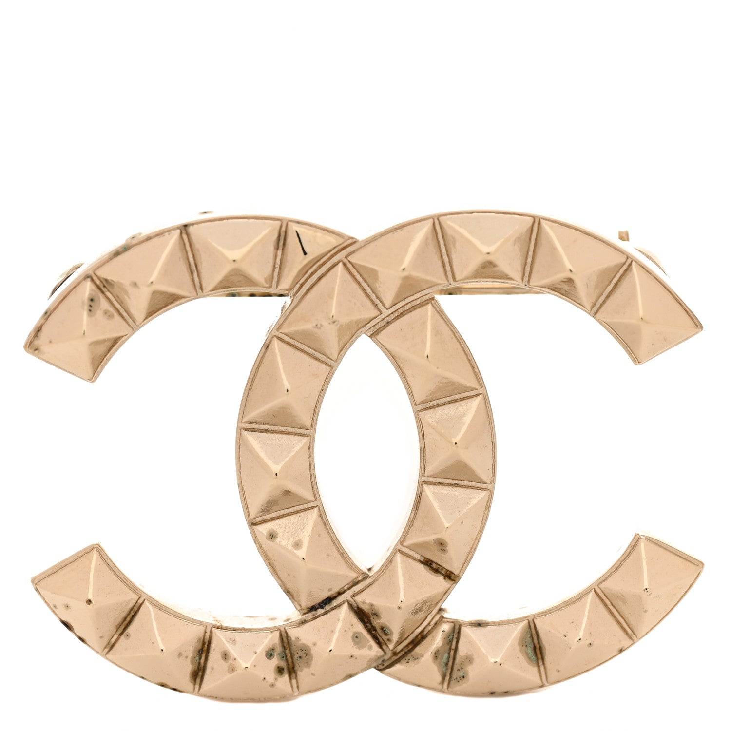 Chanel Studded CC Pin Brooch Gold 1 of 3