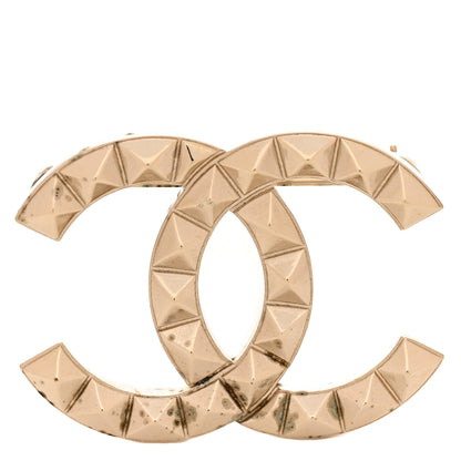 Chanel Studded CC Pin Brooch Gold 1 of 3
