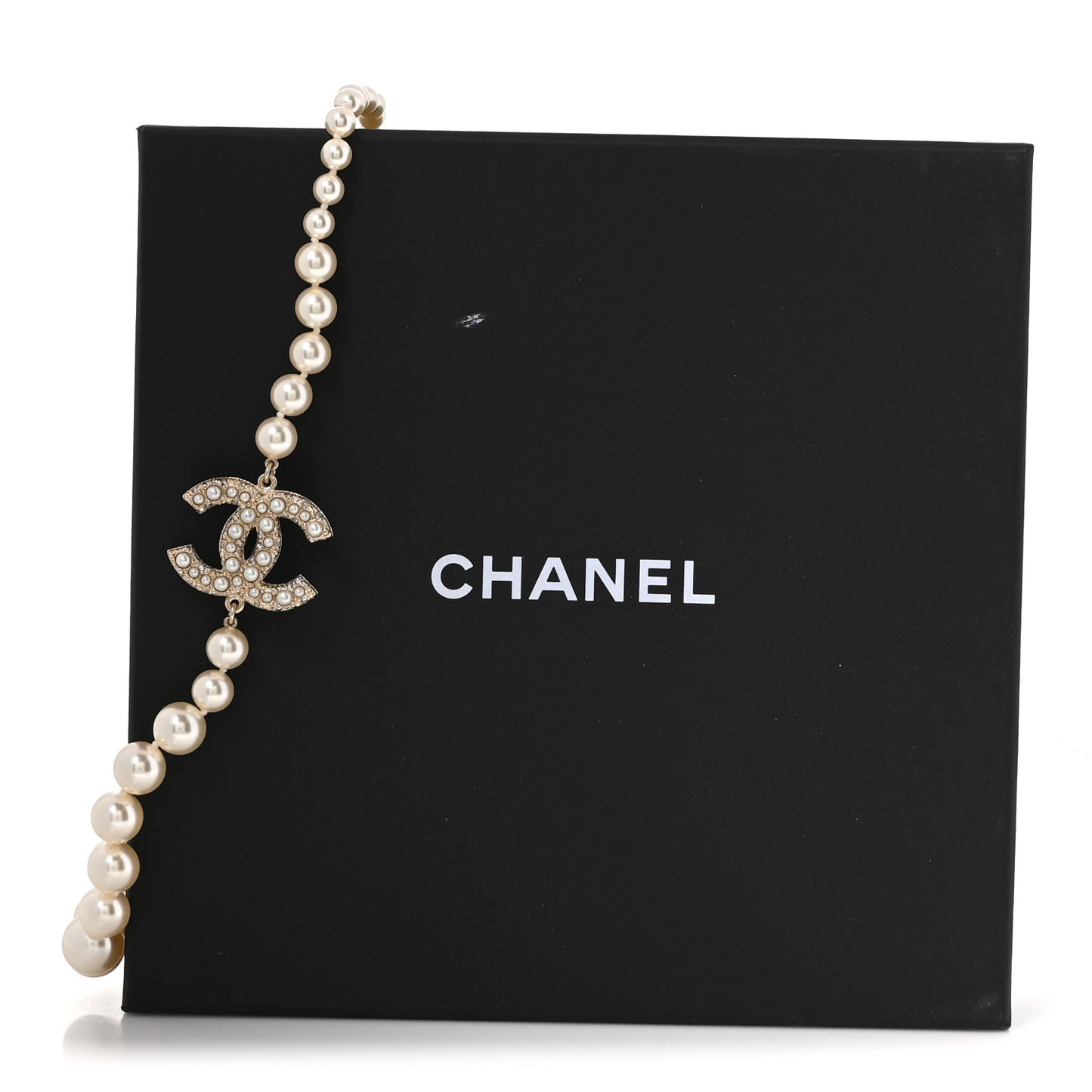 Pearl CC 100th Anniversary Necklace Light Gold
