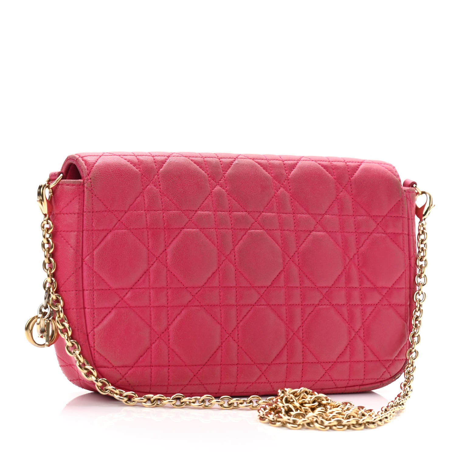 Christian Dior Lambskin Cannage Miss Dior Promenade Pouch Fuchsia 3 of 16