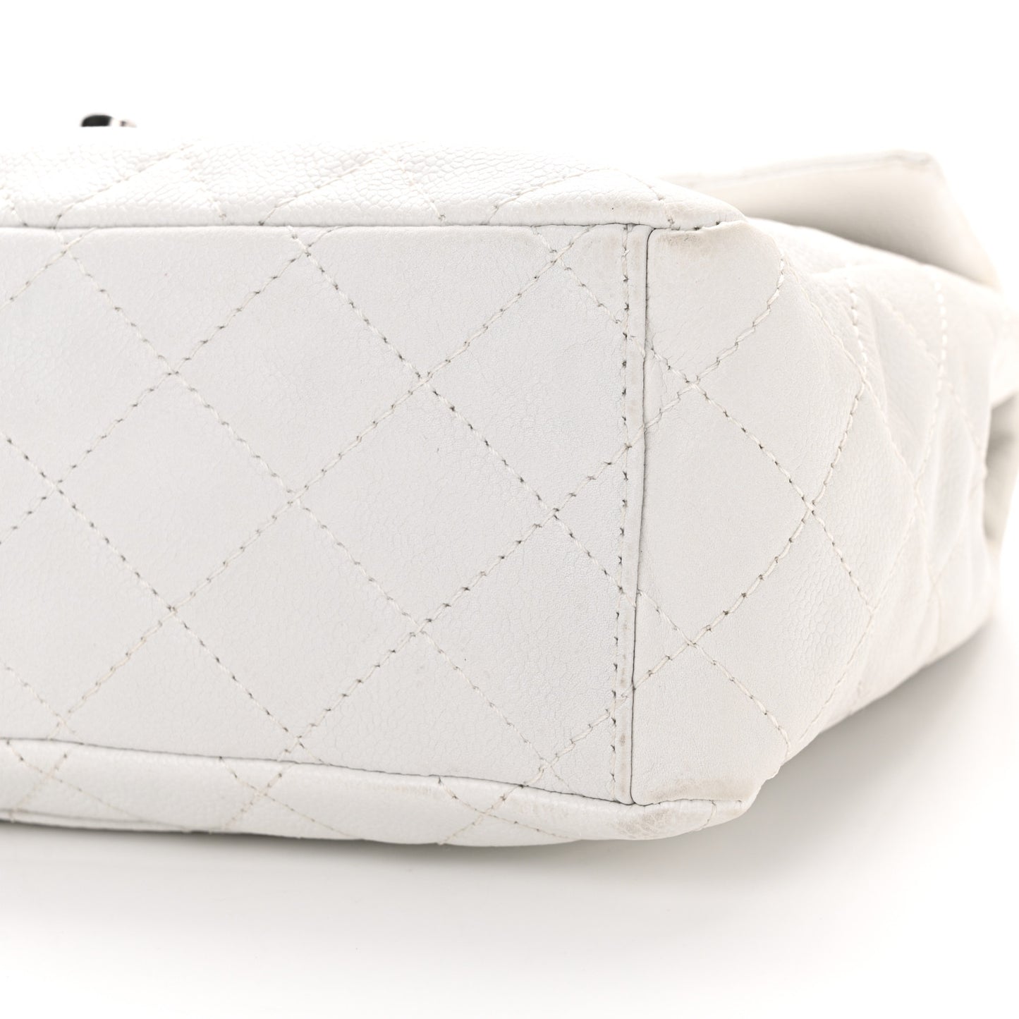 Caviar Quilted Maxi Single Flap White