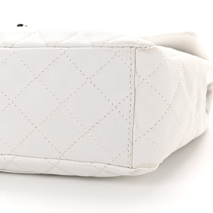 Chanel Caviar Quilted Maxi Single Flap White 10 of 17
