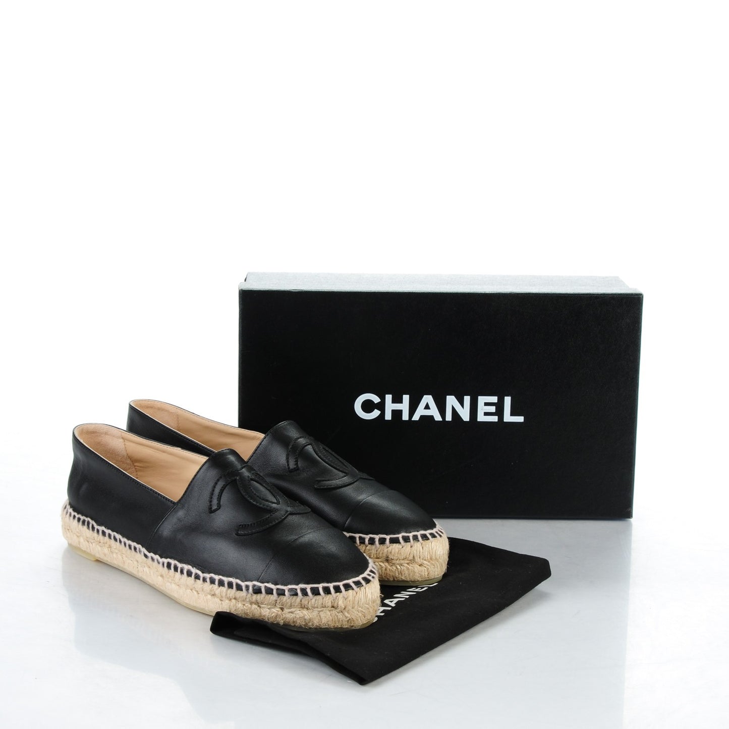 Lambskin CC Espadrilles 40 Black