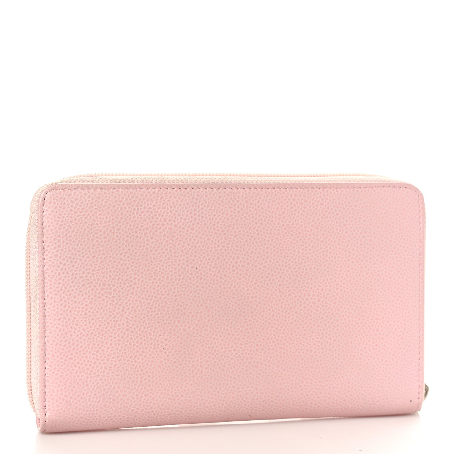 Caviar Large CC Timeless Zip Around Organizer Wallet Light Pink