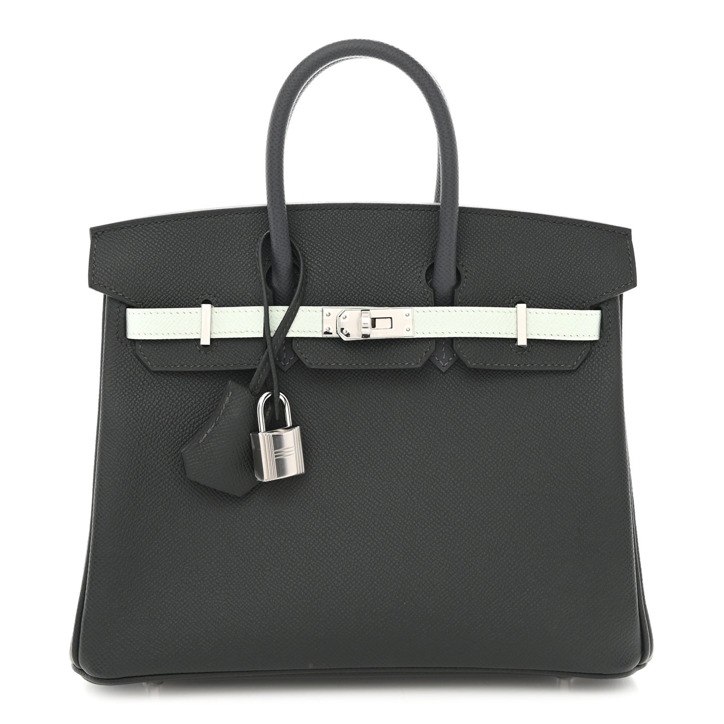 Epsom Tri-Color Birkin 25 Vert Fonce Ardoise Vert Peppermint
