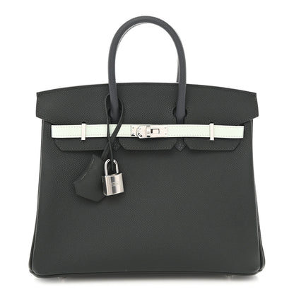 Hermes Epsom Tri-Color Birkin 25 Vert Fonce Ardoise Vert Peppermint 1 of 10