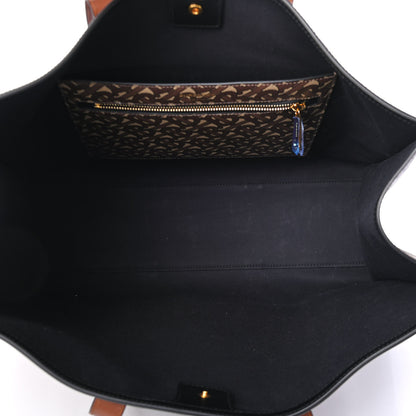 Burberry E-Canvas Monogram Stripe Book Tote Bridle Brown 4 of 4