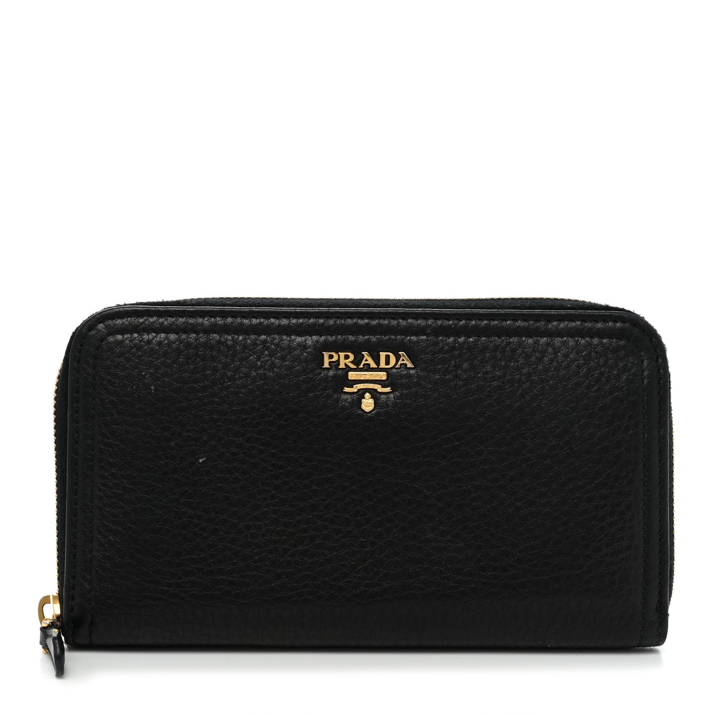 Vitello Daino Zip Around Wallet Black