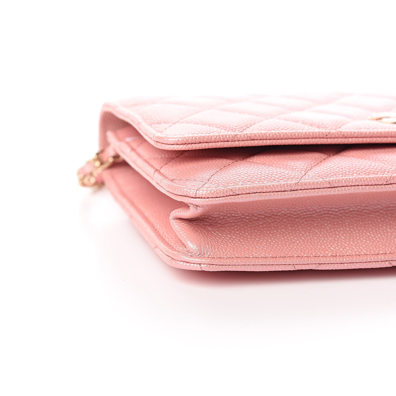 Chanel Iridescent Caviar Quilted Wallet on Chain WOC Rose Pink 9 of 12