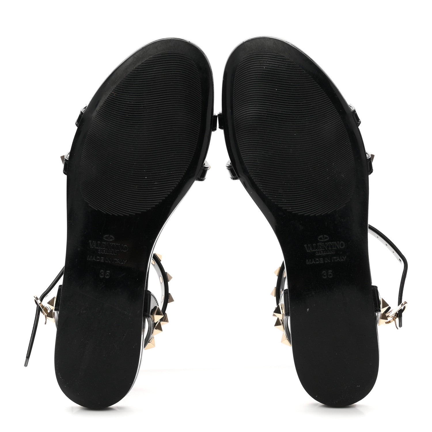 Valentino Garavani PVC Jelly Rockstud Caged Sandals 35 Black 6 of 8