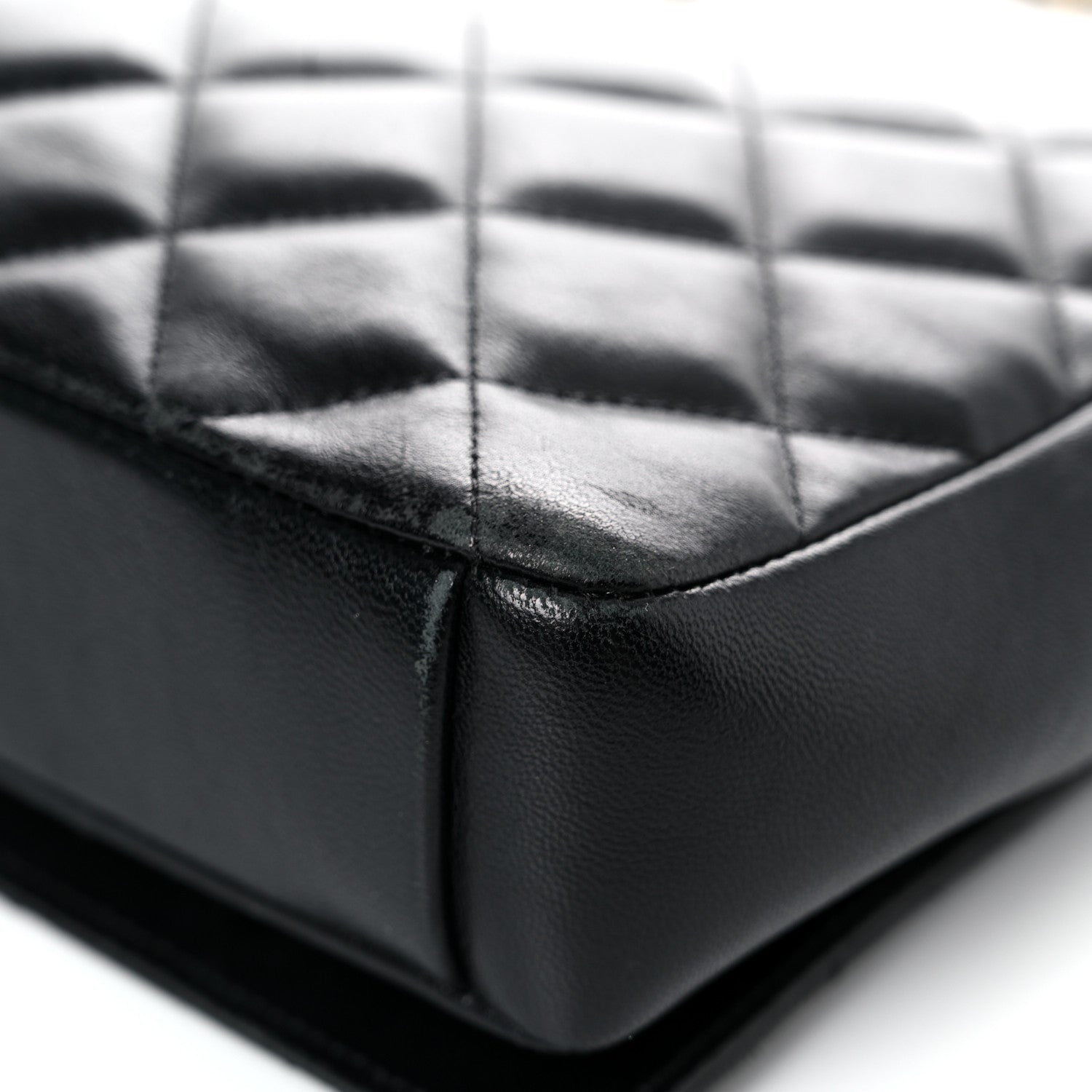 Chanel Lambskin Quilted Small Diamond CC Flap Black 10 of 26