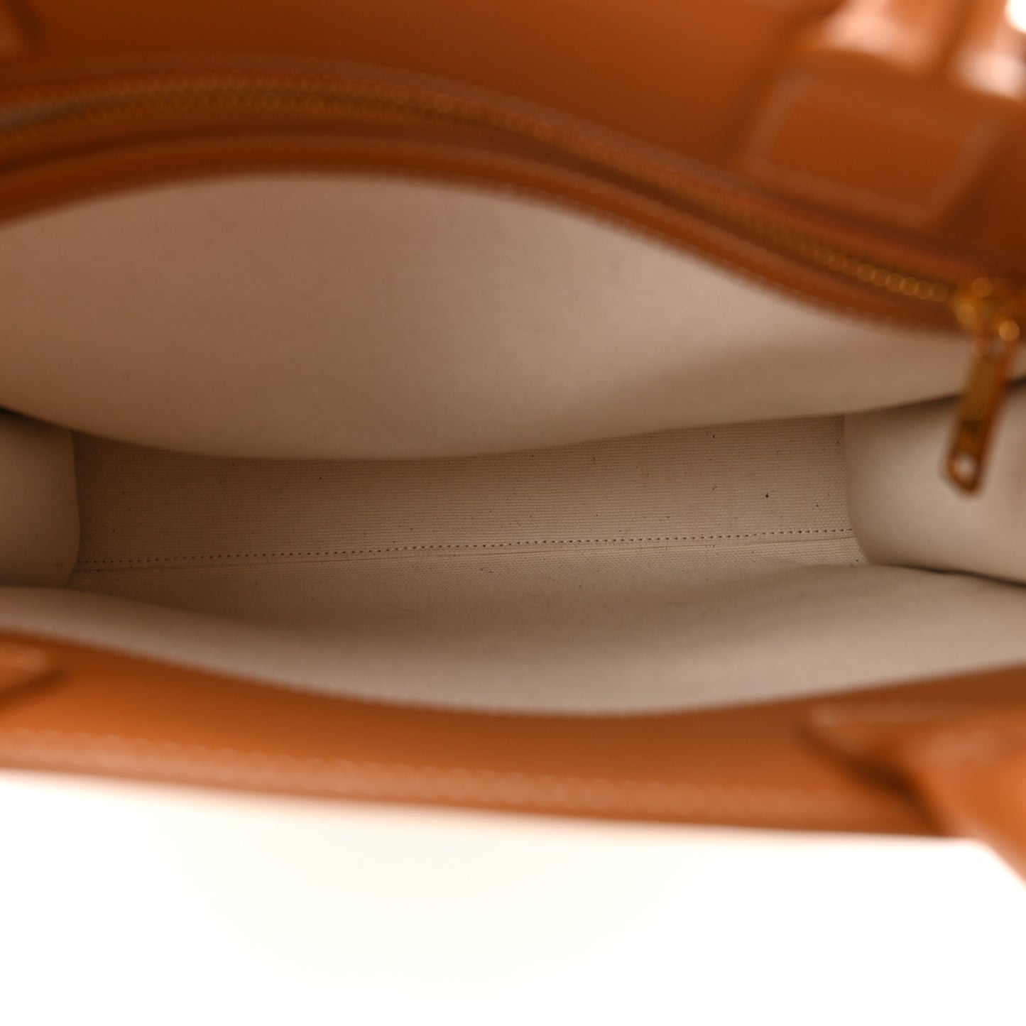 Canvas Calfskin Logo Print Small Vertical Cabas Natural Tan