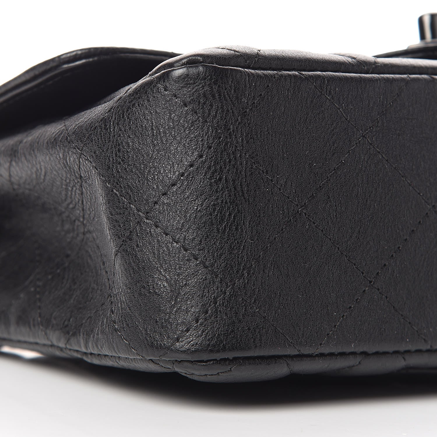 Chanel Crumpled Calfskin Quilted Mini Rectangular Flap So Black 9 of 12